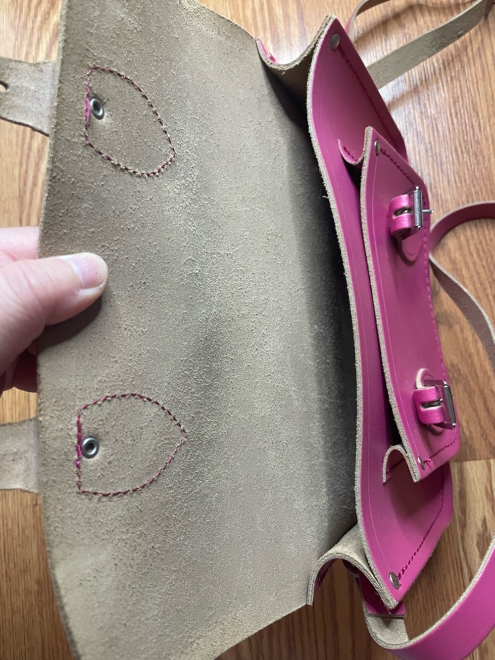 The Cambridge Satchel Company Pink Leather Mini Satchel Crossbody Bag - Picture 9 of 16